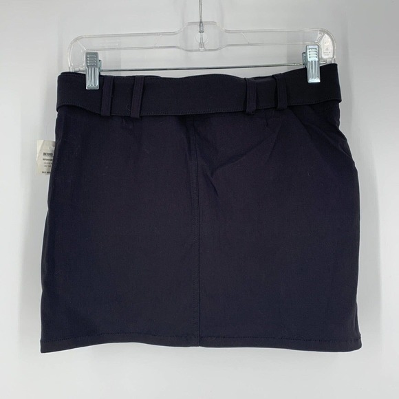 Charlotte Russe Button‎ Front Belted Micro Black Mini Skirt Super Short Y2K NWT - Picture 3 of 7